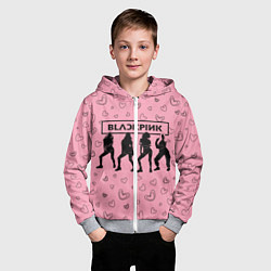 Толстовка на молнии детская Blackpink силуэт, цвет: 3D-меланж — фото 2