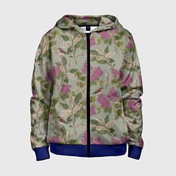 Детская толстовка на молнии Мухоловки и сирень