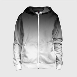 Толстовка на молнии детская Black and white gradient, цвет: 3D-белый
