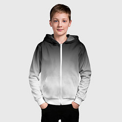 Толстовка на молнии детская Black and white gradient, цвет: 3D-белый — фото 2