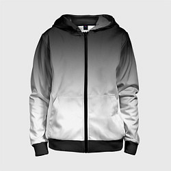 Толстовка на молнии детская Black and white gradient, цвет: 3D-черный
