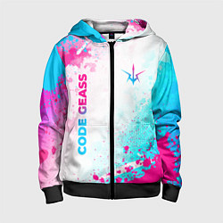 Детская толстовка на молнии Code Geass neon gradient style: надпись, символ