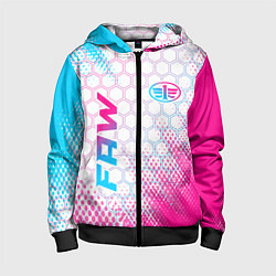 Толстовка на молнии детская FAW neon gradient style: надпись, символ, цвет: 3D-черный