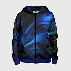 Толстовка на молнии детская Black blue texture, цвет: 3D-синий