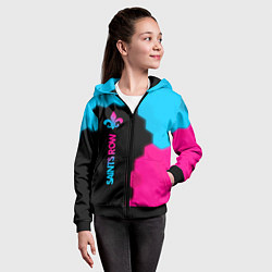 Толстовка на молнии детская Saints Row - neon gradient: по-вертикали, цвет: 3D-черный — фото 2