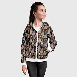 Толстовка на молнии детская Зайцы и пижма, цвет: 3D-белый — фото 2