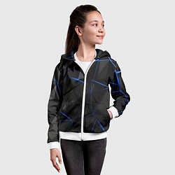 Толстовка на молнии детская Black blue style, цвет: 3D-белый — фото 2