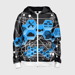 Детская толстовка на молнии Виртуальный мир