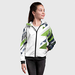 Толстовка на молнии детская Геометрическая абстракция вектор, цвет: 3D-черный — фото 2