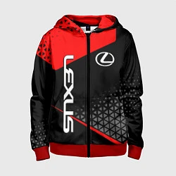 Толстовка на молнии детская Lexus - red sportwear, цвет: 3D-красный