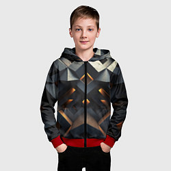 Толстовка на молнии детская Объемные конструкция, цвет: 3D-красный — фото 2