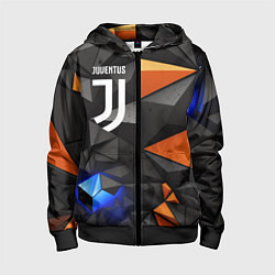 Толстовка на молнии детская Juventus orange black style, цвет: 3D-черный