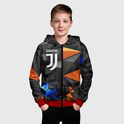 Толстовка на молнии детская Juventus orange black style, цвет: 3D-красный — фото 2