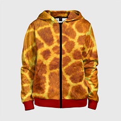 Толстовка на молнии детская Шкура жирафа - текстура, цвет: 3D-красный
