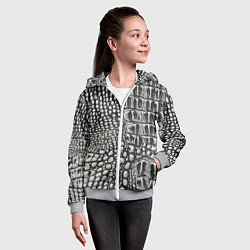 Толстовка на молнии детская Кожа крокодила - текстура, цвет: 3D-меланж — фото 2