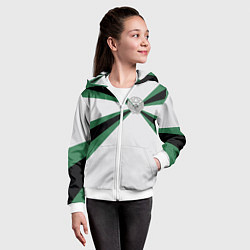 Толстовка на молнии детская Железнодорожные войска, цвет: 3D-белый — фото 2