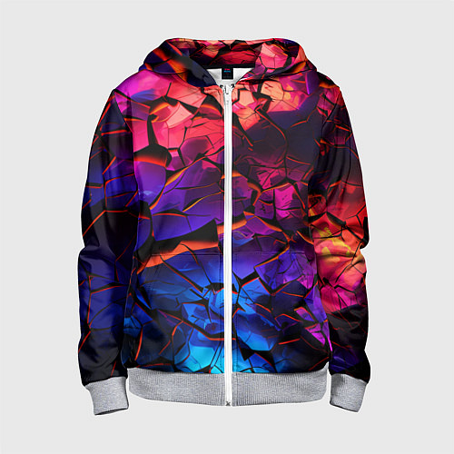 Детская толстовка на молнии Светящаяся Земля / 3D-Меланж – фото 1