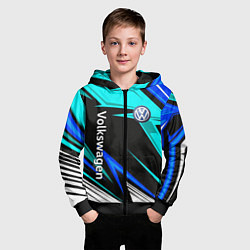 Толстовка на молнии детская Фольцваген - sport uniform, цвет: 3D-черный — фото 2