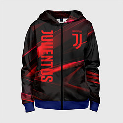 Детская толстовка на молнии Juventus black red logo