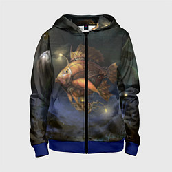 Детская толстовка на молнии Рыба-дирижабль в ночи