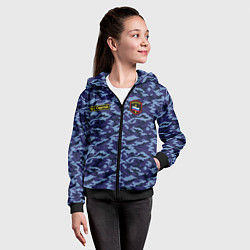 Толстовка на молнии детская Камуфляж охрана - Сергей, цвет: 3D-черный — фото 2