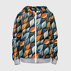 Детская толстовка на молнии Узор из листьев поздняя осень