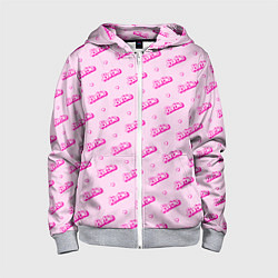 Детская толстовка на молнии Паттерн - Барби и сердечки