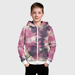 Толстовка на молнии детская Tie-Dye дизайн, цвет: 3D-белый — фото 2