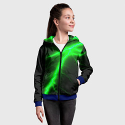 Толстовка на молнии детская Зеленый разряд молнии, цвет: 3D-синий — фото 2