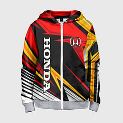 Толстовка на молнии детская Honda - красный и оранжевый, цвет: 3D-меланж