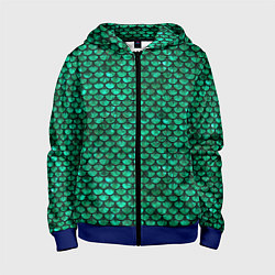 Детская толстовка на молнии Кожа изумрудного дракона