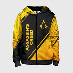 Детская толстовка на молнии Assassins Creed - gold gradient: надпись, символ