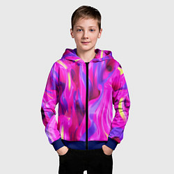 Толстовка на молнии детская Pink blue texture, цвет: 3D-синий — фото 2