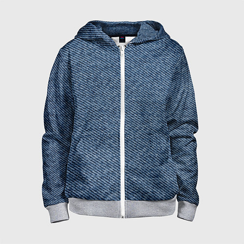 Детская толстовка на молнии Текстура джинсы / 3D-Меланж – фото 1
