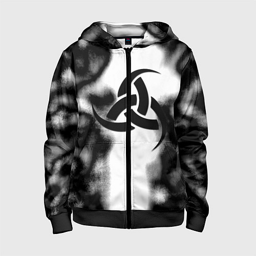 Детская толстовка на молнии Скандинавский узор душа / 3D-Черный – фото 1