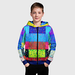 Толстовка на молнии детская Геометрическая абстракция - капли дождя, цвет: 3D-синий — фото 2