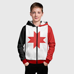Толстовка на молнии детская Флаг Удмуртии, цвет: 3D-красный — фото 2
