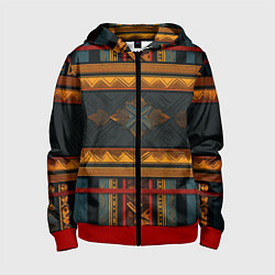 Детская толстовка на молнии Этнический рисунок в полоску