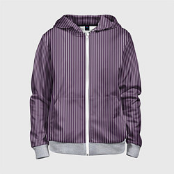 Детская толстовка на молнии Умеренный фиолетовый полосатый