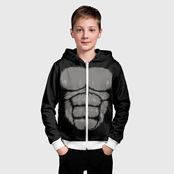 Толстовка на молнии детская Торс кинг конга, цвет: 3D-белый — фото 2