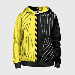 Толстовка на молнии детская Яркие линии в темноте, цвет: 3D-черный