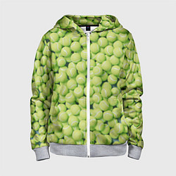 Детская толстовка на молнии Много теннисных мячей