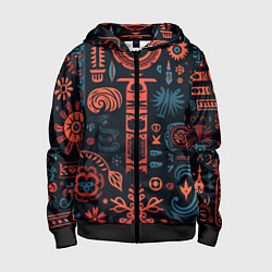 Детская толстовка на молнии Абстрактный паттерн в славянской стилистике