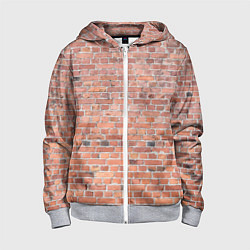 Детская толстовка на молнии Кирпичная стена узор