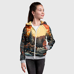 Толстовка на молнии детская Волшебная роспись, цвет: 3D-меланж — фото 2