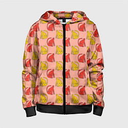 Толстовка на молнии детская Забавные леопарды, цвет: 3D-черный