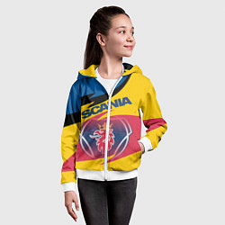 Толстовка на молнии детская Scania logo, цвет: 3D-белый — фото 2