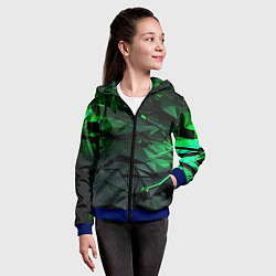 Толстовка на молнии детская Мир абстрактной зелени, цвет: 3D-синий — фото 2