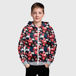 Толстовка на молнии детская Красные слоны, цвет: 3D-меланж — фото 2