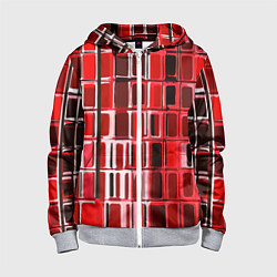 Детская толстовка на молнии Красные прямоугольники